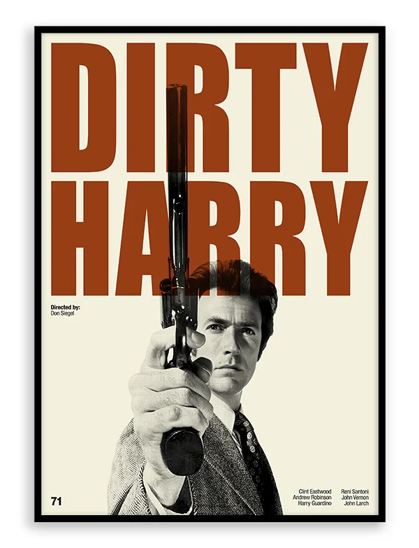 Dirty Harry Retro Movie Print Poster
