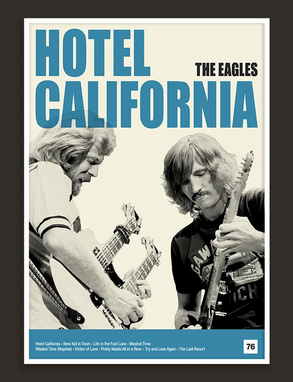 The Eagles - Hotel California - Retro Music Print