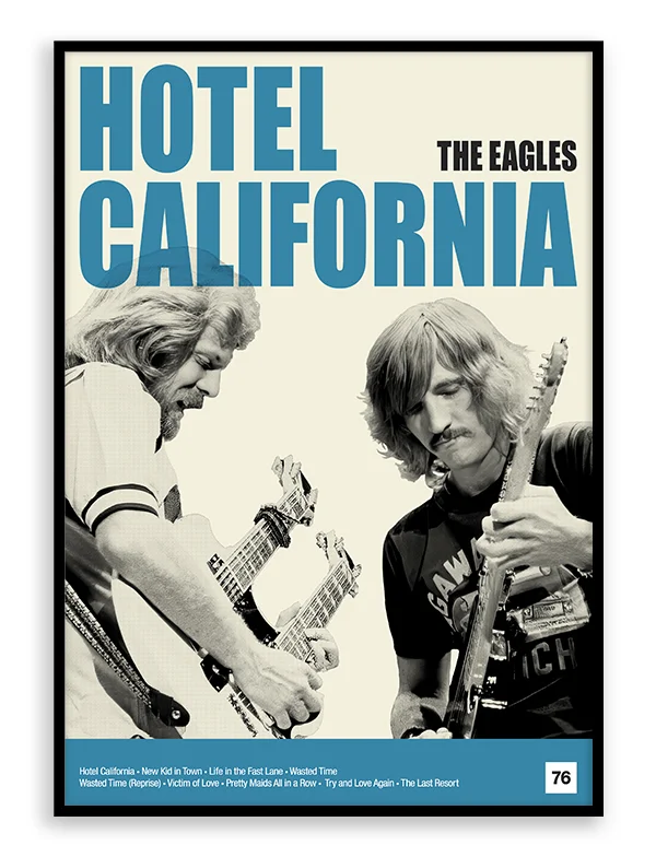 The Eagles - Hotel California - Retro Music Print