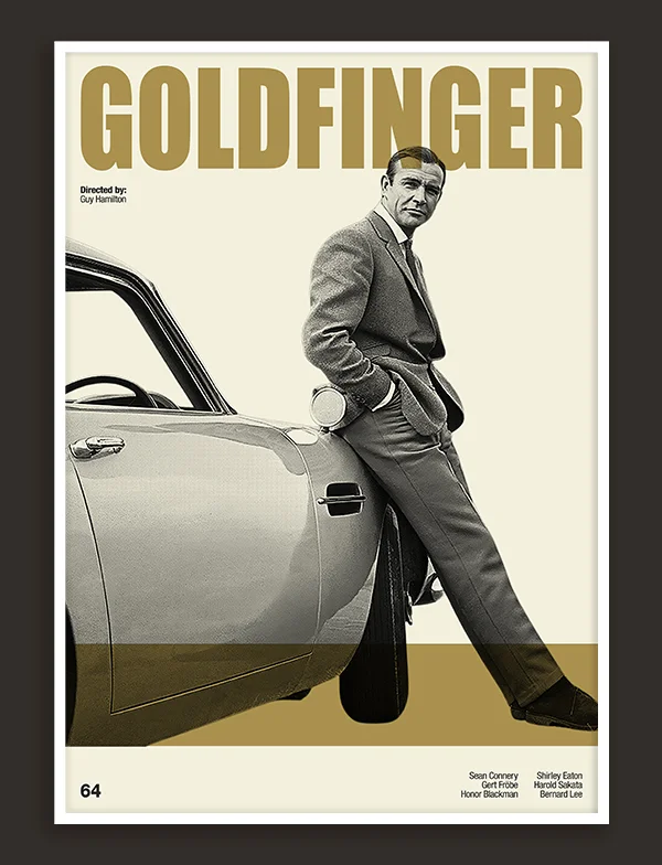 Goldfinger - Retro Movie Print