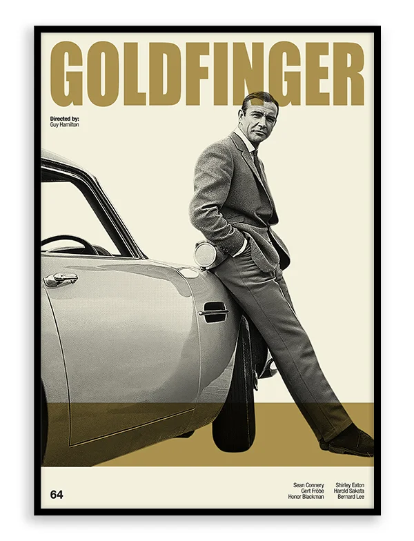 Goldfinger Retro Movie Print Poster