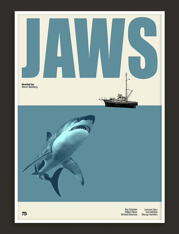 Jaws - Retro Movie Print
