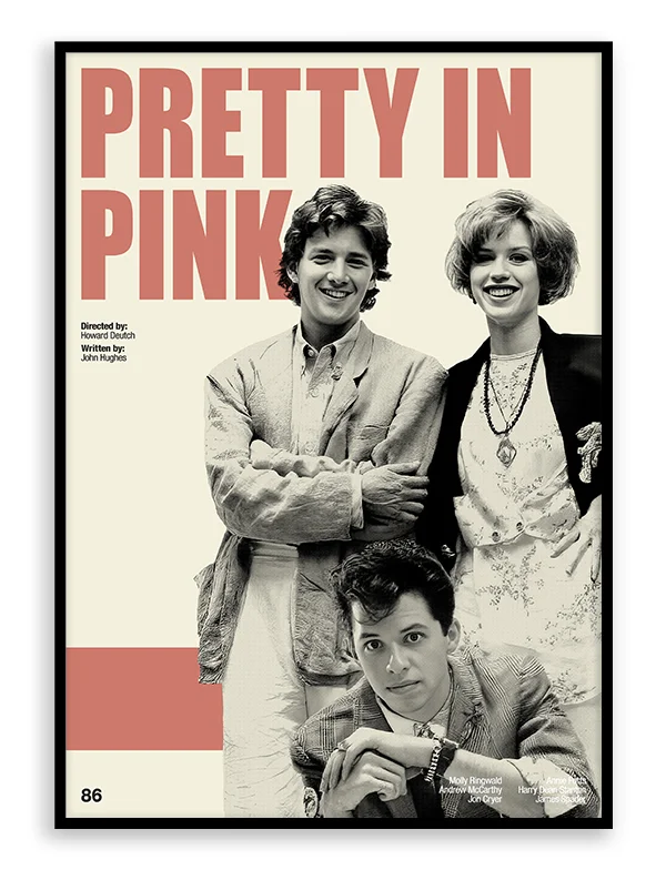 Pretty in Pink Retro Movie Print Poster