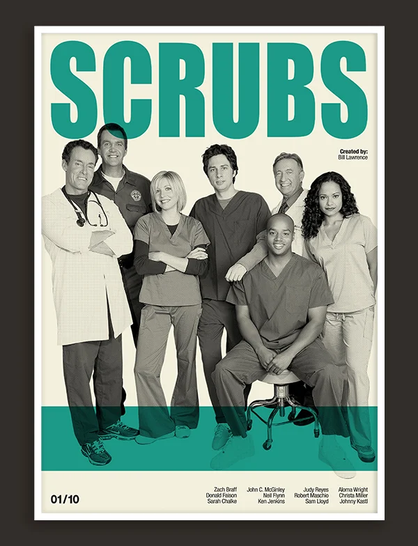Scrubs - Retro TV Show Print