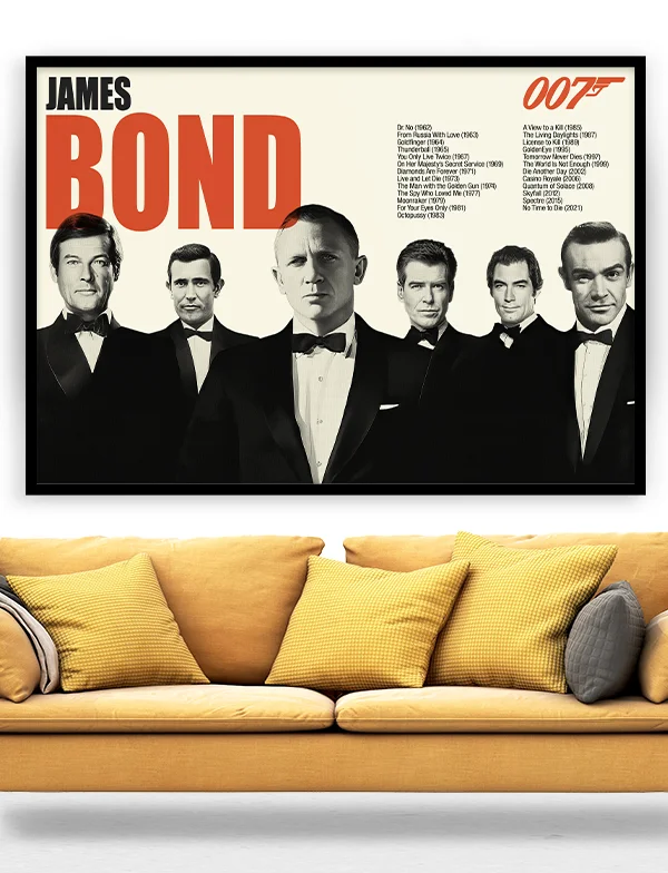 James Bond Collection - Retro Movie Print